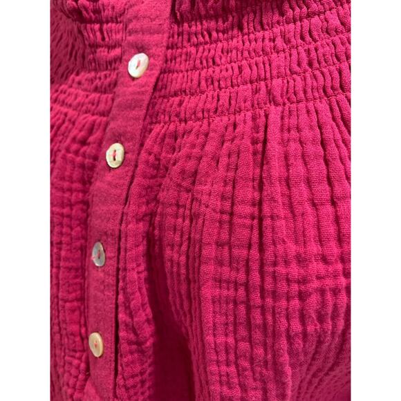 XS Roan + Ryan Fuchsia Womens Off Shoulder Banded Shirt Blouse - Picture 4 of 10